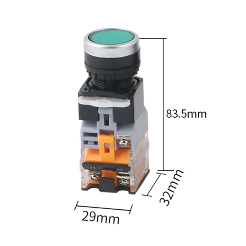 1PCS LA38-11D/11DS Quality Sliver Contact Push Button Switch with Light On/Off Momentary/Latching 22mm 220V 24V LED Indicators