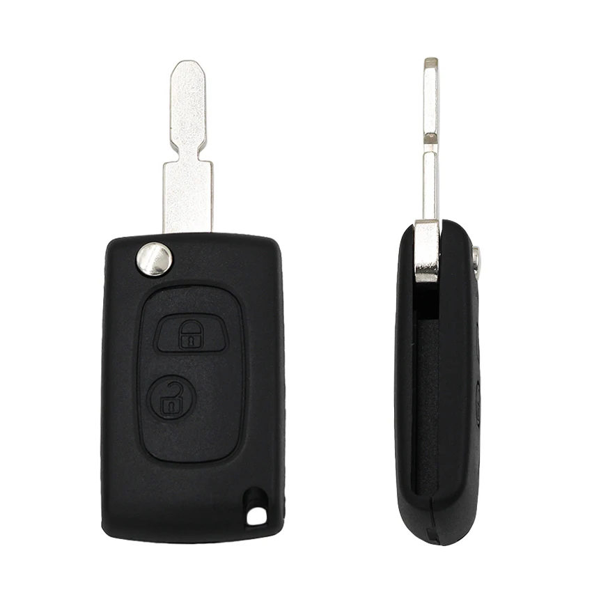 2 Buttons modified Flip Remote Key Shell case fob for Peugeot 406