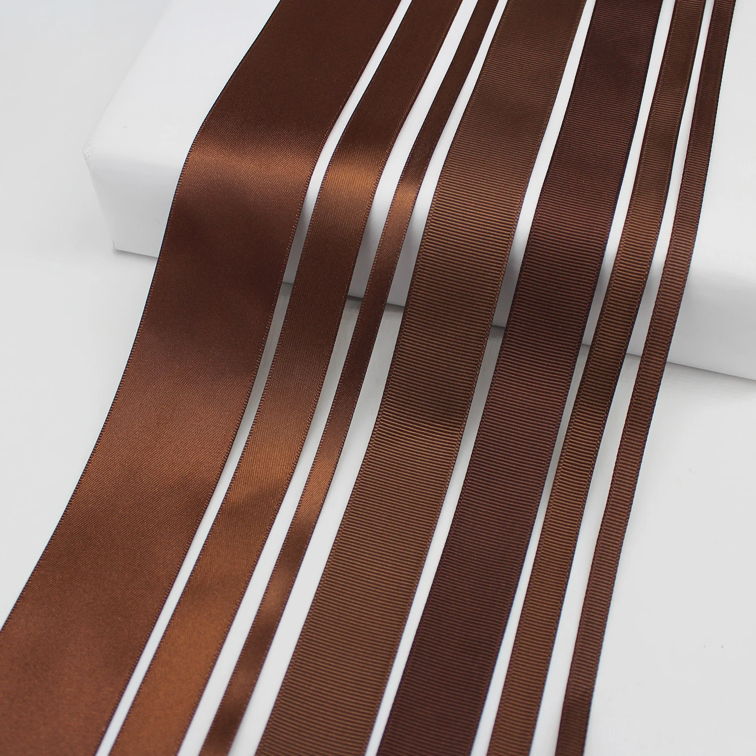 5 Meter/Lot Brown Color Polyester Grosgrain Double Face Satin Ribbon For Men\'s Birthday Party Gift Packing Craft DIY Accessories