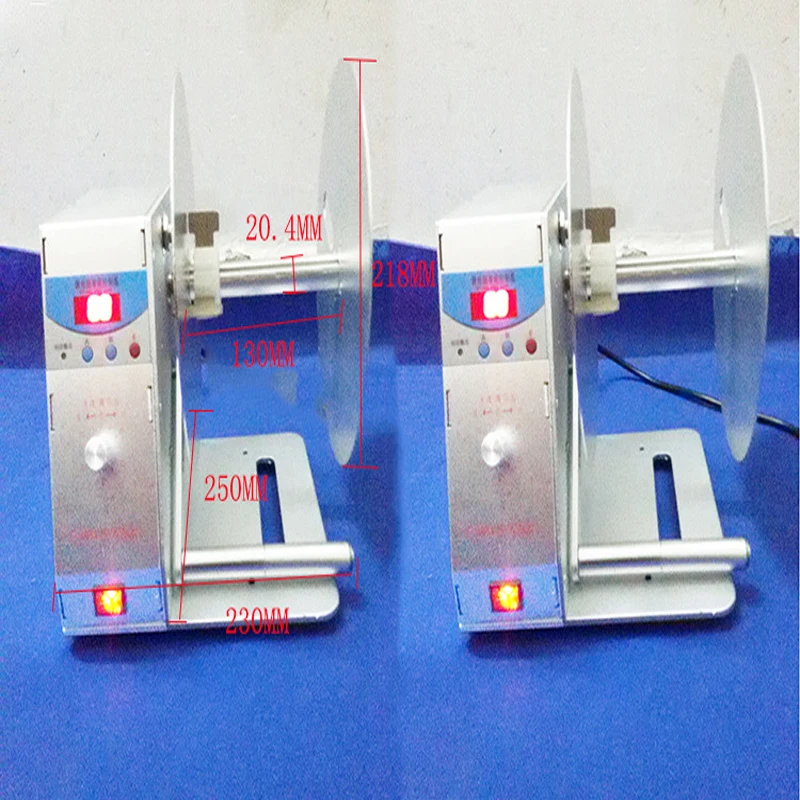 1-10 เมตร/นาที Digital Label Rewinder แท็กเสื้อผ้า Barcode สติกเกอร์ Rewinding เครื่อง Wolume Label สําหรับซูเปอร์มาร์เก็ต