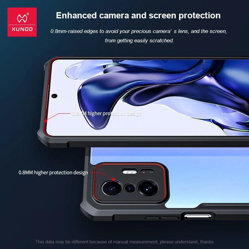 Xundd-Shockproof Clear Bumper Case, Airbag Phone Cover for Xiaomi 11T, Mi 11T, Mi 9T, 10T, 11T Pro