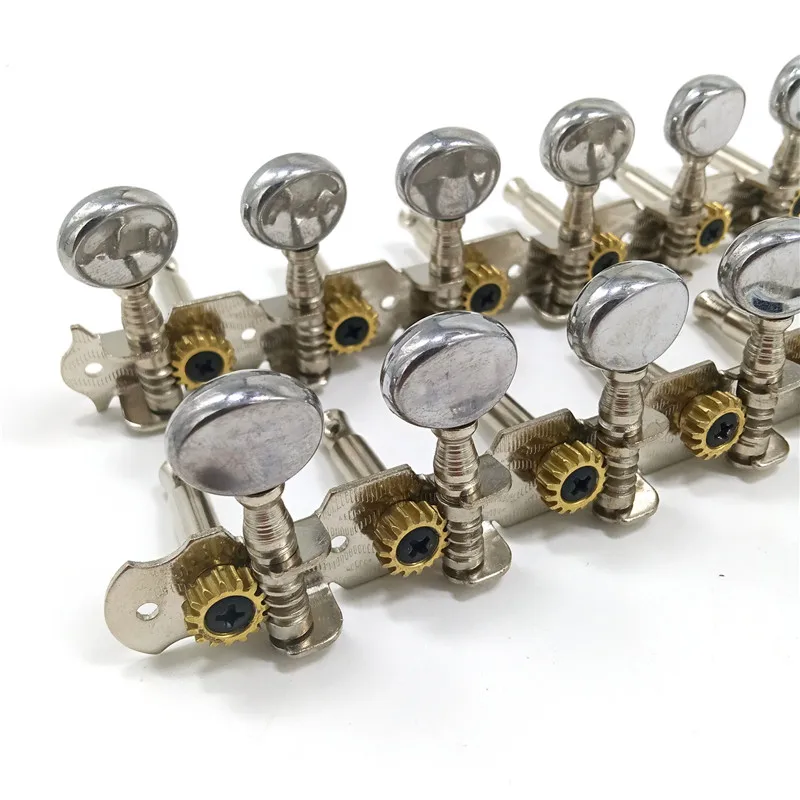 EIN Set 6R6L Chrome String Tuner Tuning Pegs Keys Mechaniken Für 12 Saiten Gitarre Zubehör Teile Mit Runde Taste – Detail 10