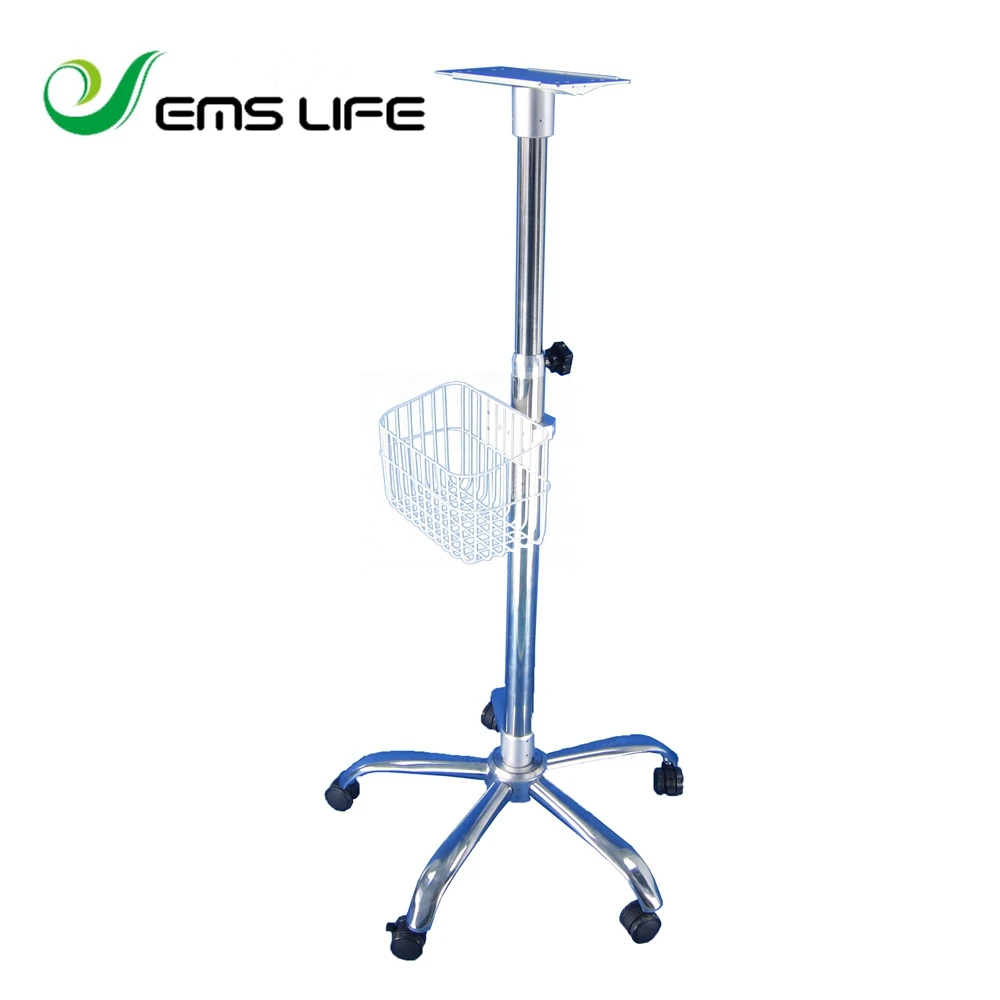 

medical monitor stainless manual lifter trolly