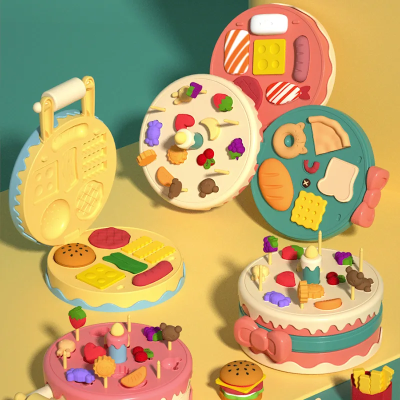 PUXIDA Color Mud Gel Plasticine Ice Cream Machine High Imitation Mold Tool For 3+ Children DIY Pretend Play Set Gift Pack