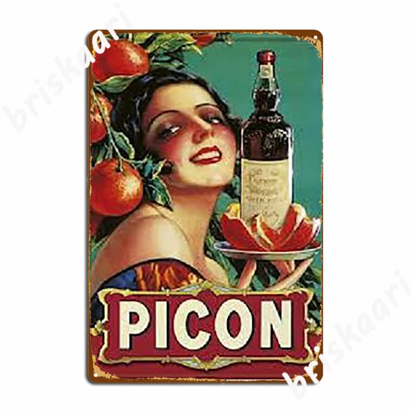 Picon Vintage Metal Plaque Poster Living Room Plates Wall Mural Create Tin Sign Poster