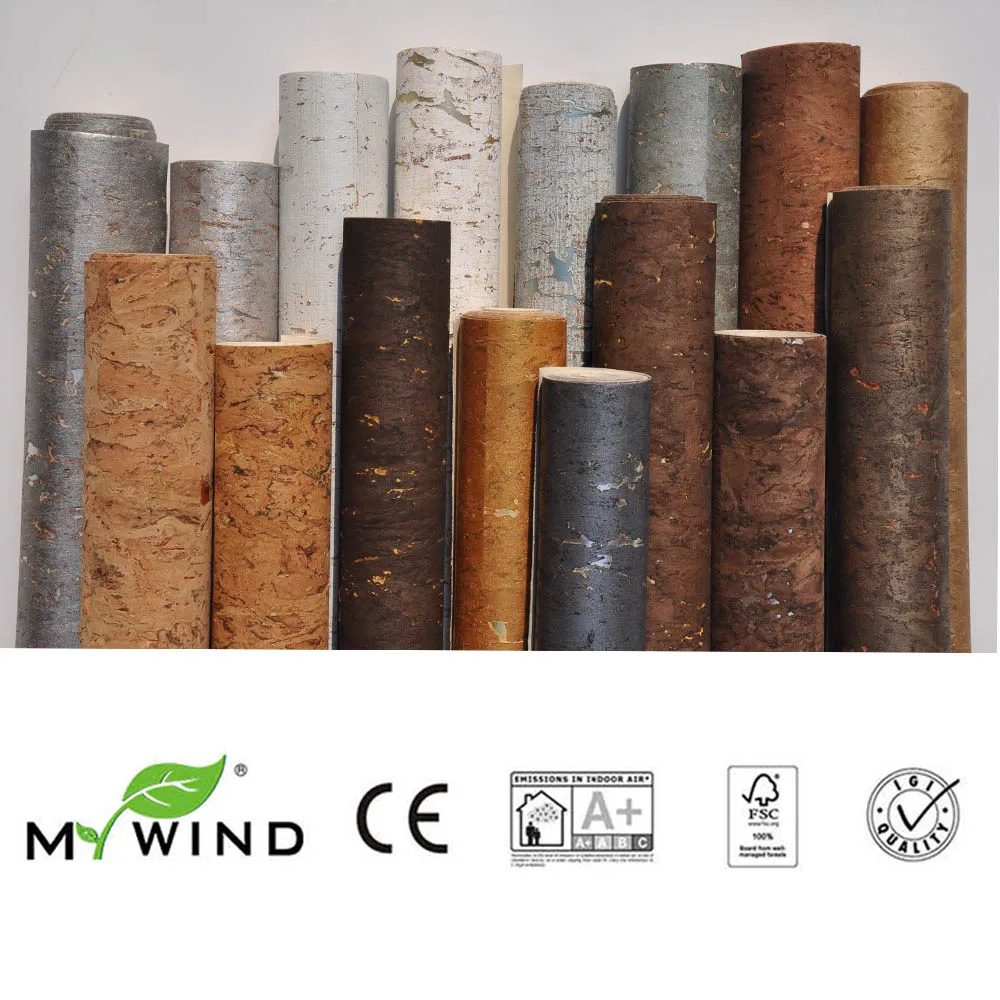 MY WIND Cork Wallpaper Luxury  Real Natural Material More Color Safety 3d Wallpaper In For Home Decor