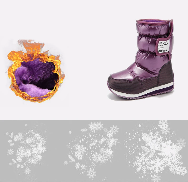 Chaussures d'hiver pour bébés, bottes de neige imperméables à-30 degrés, à la mode, pour filles et garçons