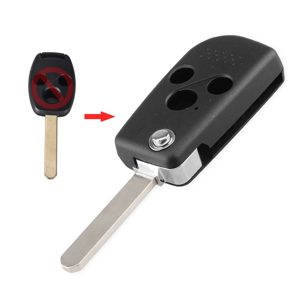 KEYYOU Für Honda Accord Civic CRV Pilot CITY Jazz FR-V Flip Folding Modifizierter Schlüsselanhänger 2/3 Taste CR-V 2007