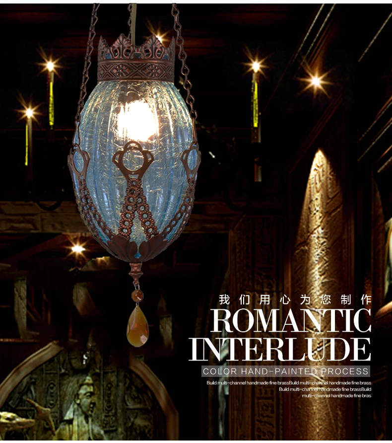 Lâmpada pingente de vidro led tradicional e27 colorida