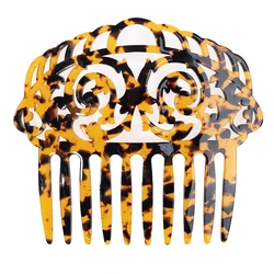 Acetate Women Hair Combs Tortoiseshell Hair jewelry Carved Flower comb Vintage Hair Accessories Bridal Holiday Dance Art Deco