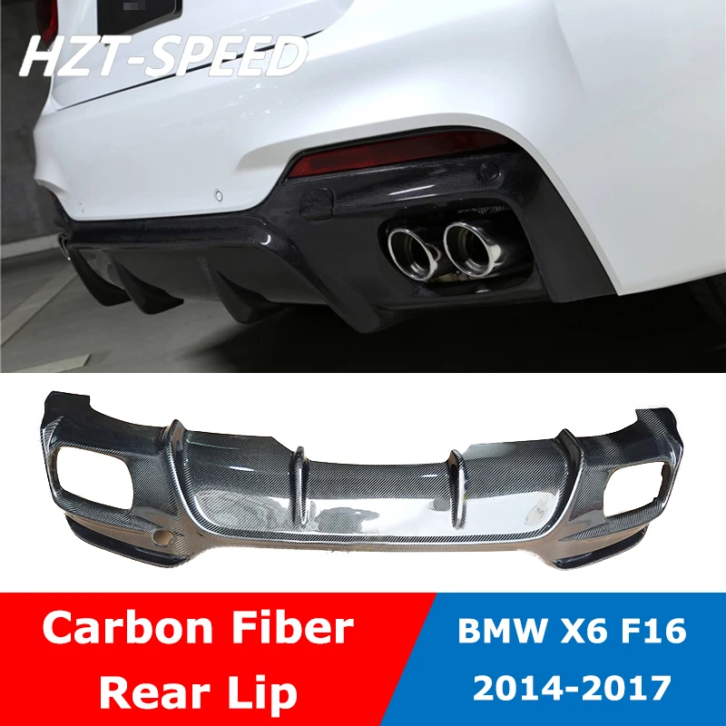

3D Style Car Body Kit Carbon Fiber Rear Bumper Lip Spoiler Diffuser For BMW X6 F16 Series M-Sport Version 2014-2017