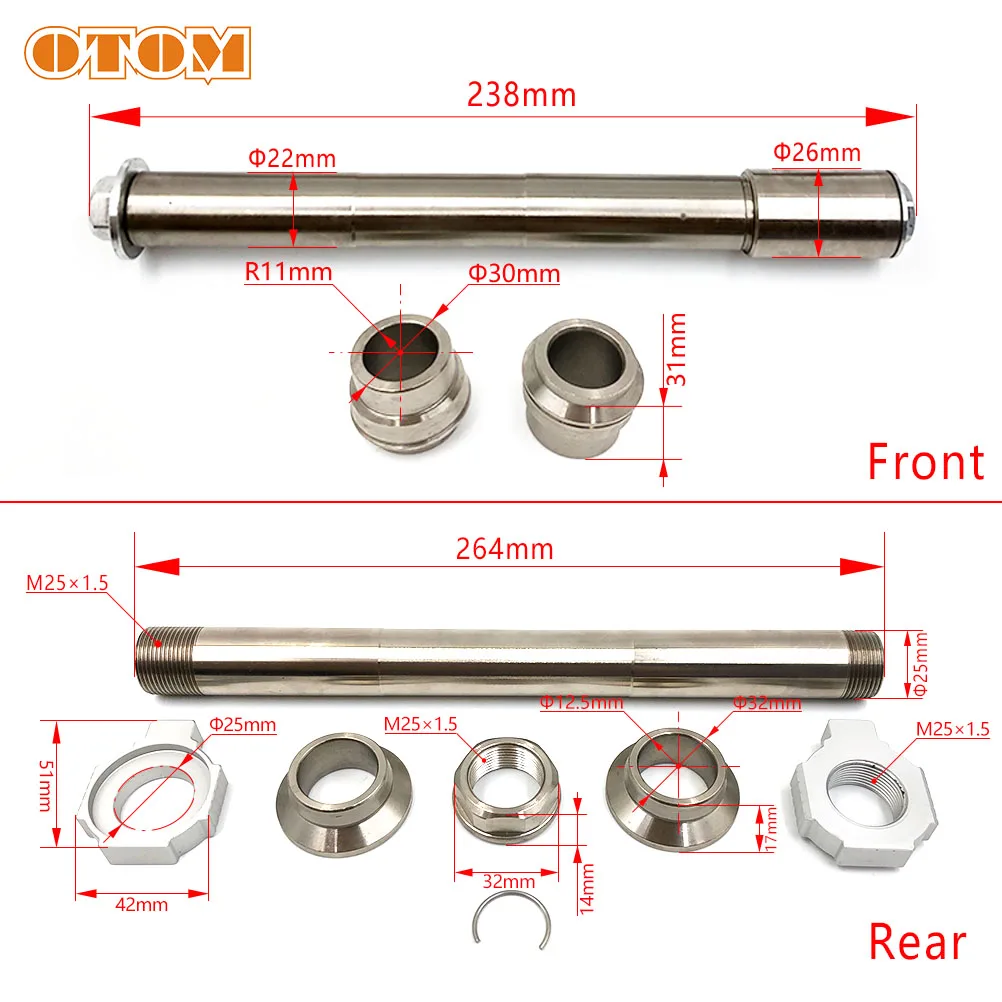 OTOM Motorcycle Front Rear Axle Fork Wheel Shaft Sliders Cap Crash Protector Pit Bike Part Swingarm Spools Set For KTM HUSQVARNA