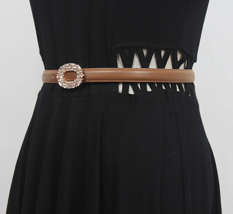 المرأة المدرج موضة الماس جلد طبيعي فستان Cummerbunds الكورسيهات حزام أحزمة الديكور حزام ضيق R2853