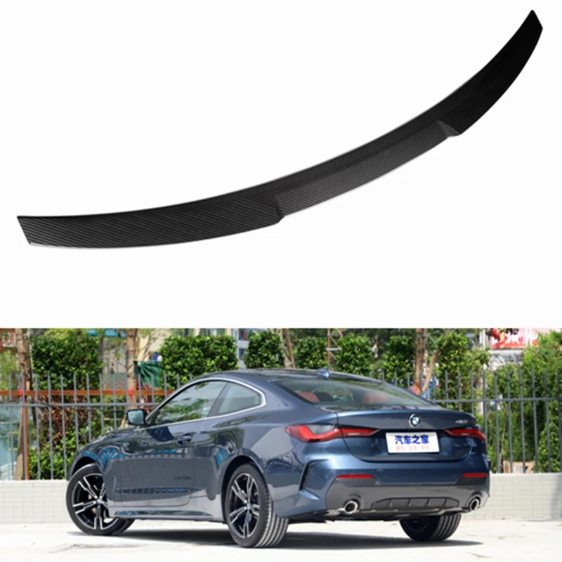 

For BMW 4-Series G23 G14 G15 G16 G80 G82 G22 Sedan & 2020-2022 M4 Style Rear Wing Spoiler Lip Real Carbon Fiber Trunk Spoiler