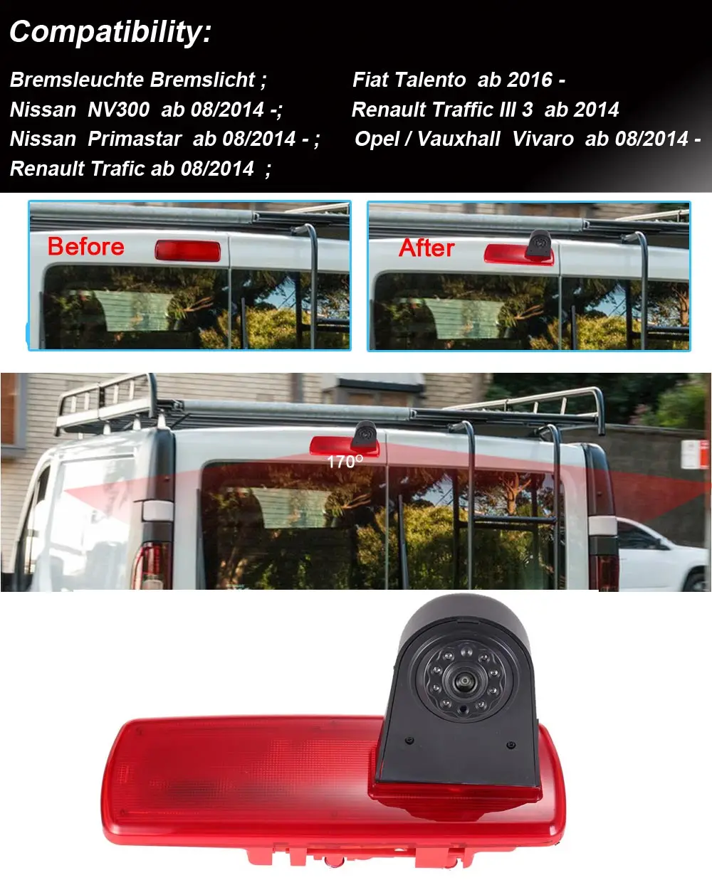 7 Inch mirror Screen + Car rear view back camera for Fita talento Nissan NV300 Primastar Renault Traffic lll 3 2014