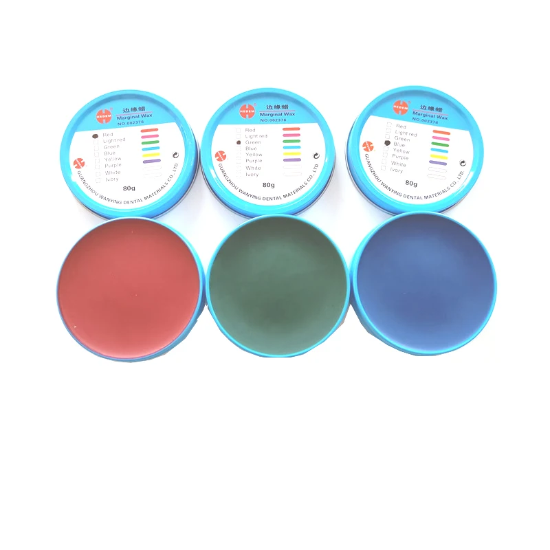 1 box Dental Lab Marginal Wax Waxing Crown Margin Wax Coping Wax For PFM and FCC Crowns 4 colors 80G per box