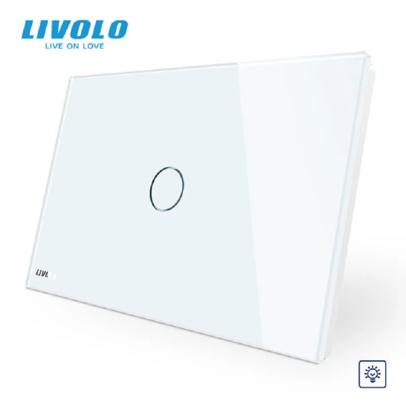 

Livolo Smart Home US/AU Standard, White Glass Panel Dimmer Wall Switch, Light Home 1 Gang 1 Way VL-C901D-11 for Led Light