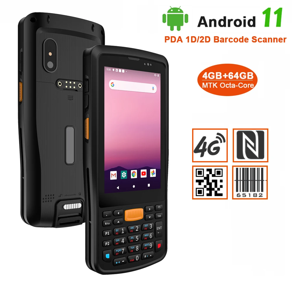 Imagem -05 - Android 11 Handheld Barcode Scanner Terminal de Coletor de Dados Teclado Pda 4g Lte 4g Ram Rom 64g 2d Logística Armazém