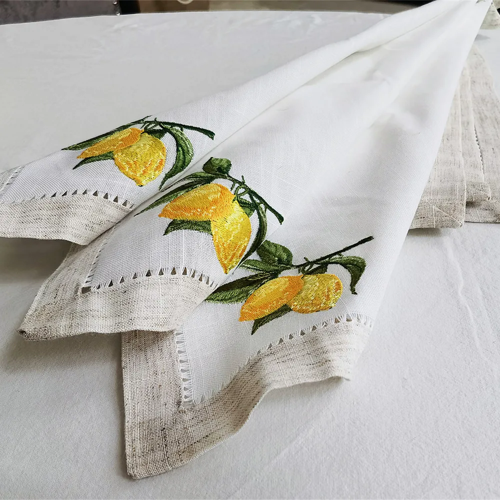 @Lemon Emberoidered Practical & Versatile Napkin, Elegant Look, Table Decoration, Great Gift, Table Linen