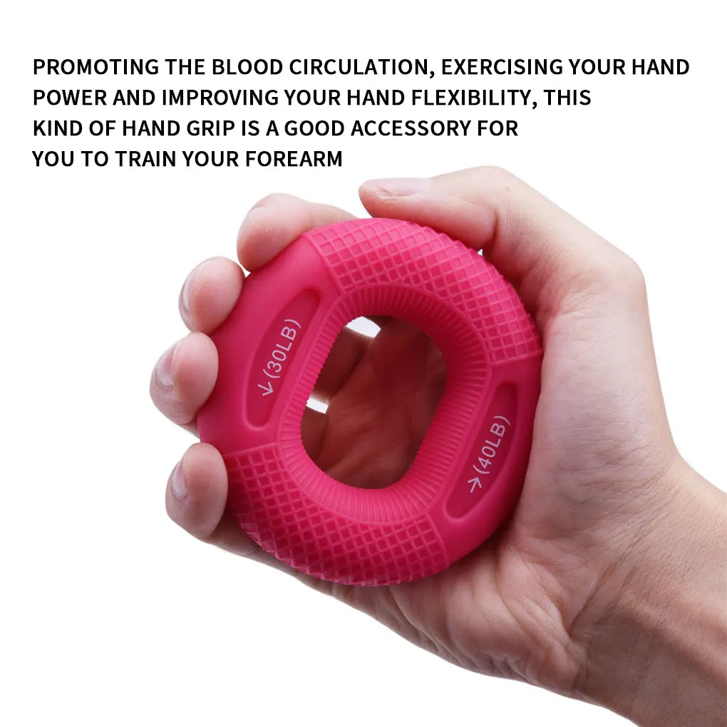 Silicone Adjustable Hand Grip 20-80LB Gripping Ring Finger Forearm Trainer Carpal Expander Muscle Workout Exercise Gym Fitness