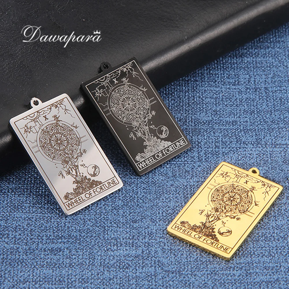 Dawapara The Major Arcana Tarot Cards Vintage Amulet Pendant for Necklaces Shadowscapes Tarot Accessories Stainless Steel