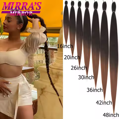 Synthetic Easy Braiding Hair Pre Stretched Ombre Crochet Braids Hair Extension Long Yaki Straight Jumbo Braid 16/30/36/42/48inch