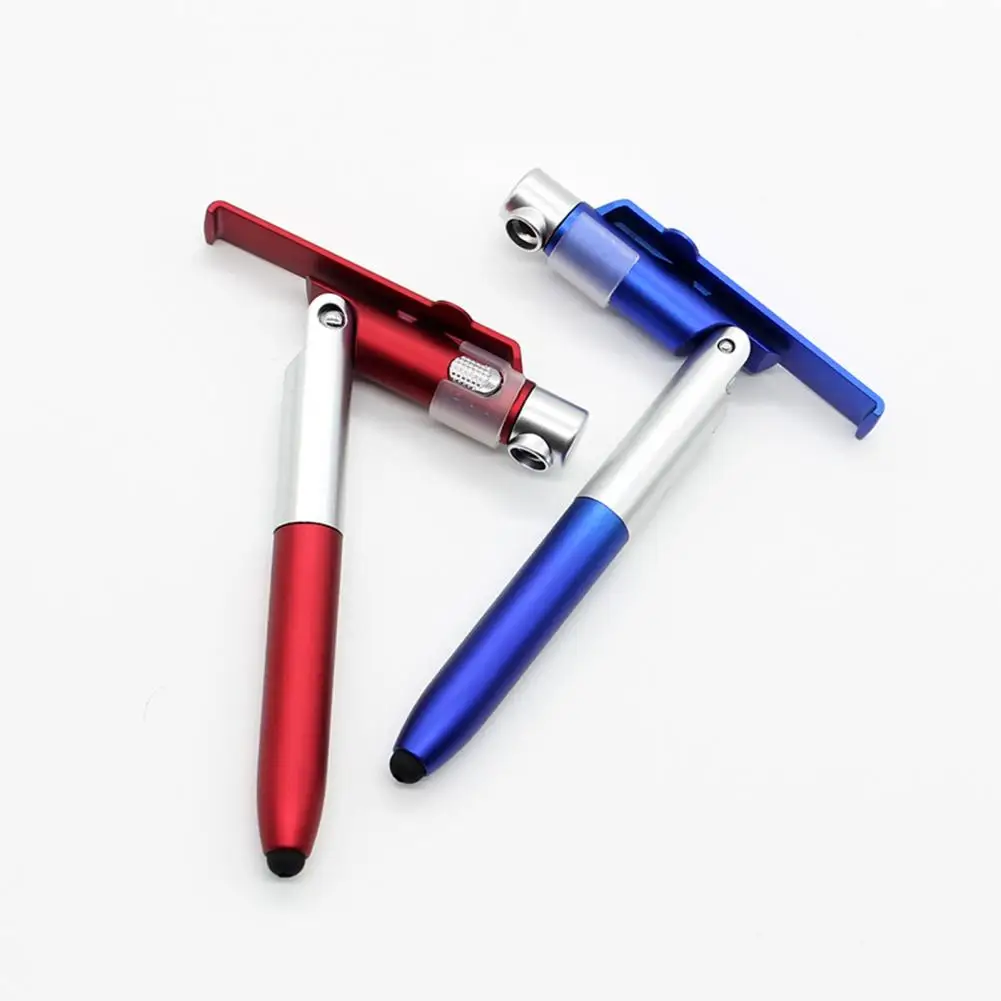 New 4 in 1 Multifunctional Folding Ballpoint Pen LED Light Mobile Phone Stand Holder Student Pen School Office Stationery Pen