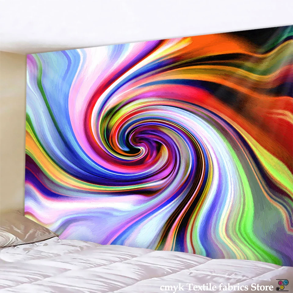 Magic Psychedelic Vortex Tapestry Wall Hanging  Hippie Abstract Pattern Trippy Fantasy Magical Fractal Tapestry Home Furnishing