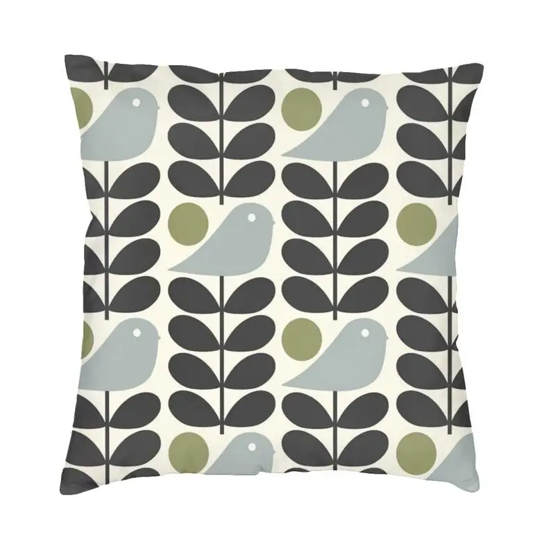 Multi Stem Bird Square Pillowcover Home Decor Orla Kiely Scandinavian Cushion Cover Throw Pillow for Sofa Double-sided Printing