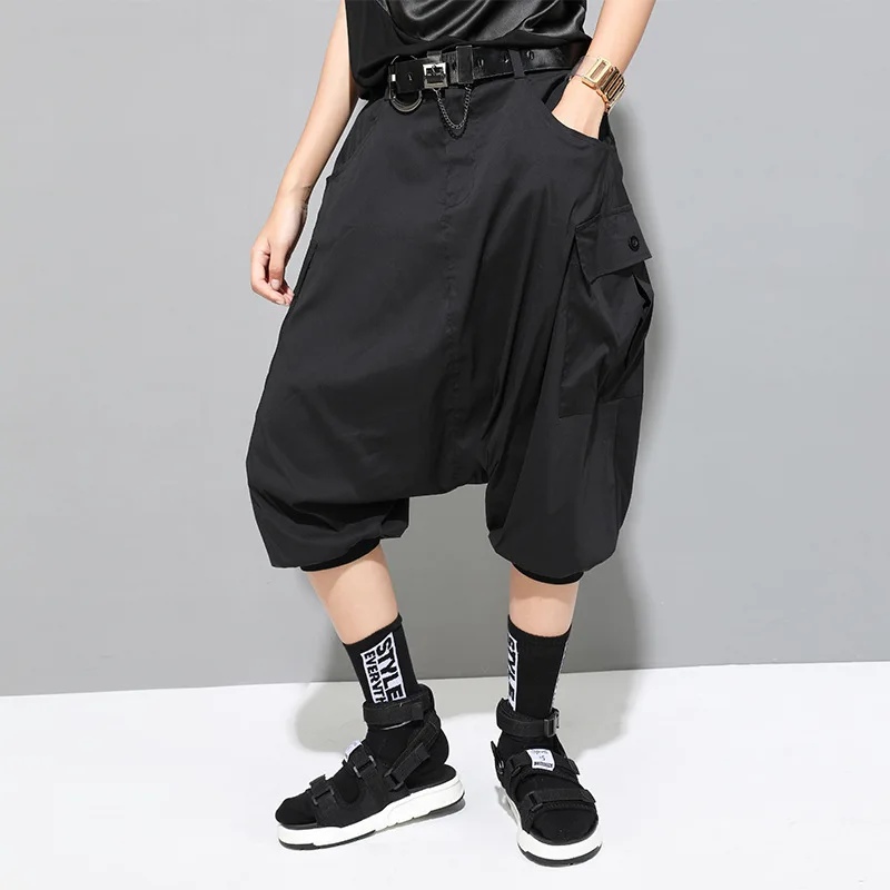 

Lady Beat Pants Hanging Crotch Pants New Summer Classic Black Personality Fashion Popular Loose Large Size Seven Casual Pants