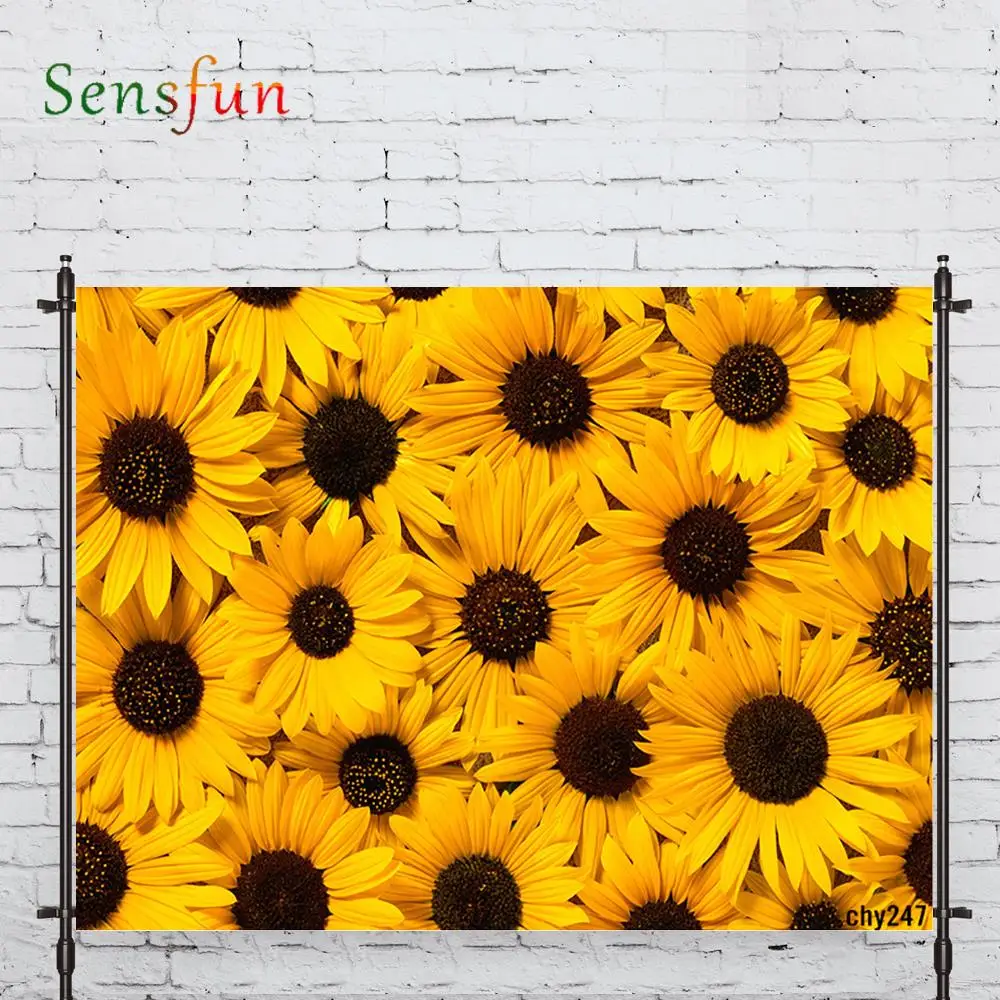 LEVOO Photographic Background Yellow Sunflower Natural View Real Background Photobooth Photo Studio Fabric Shoot