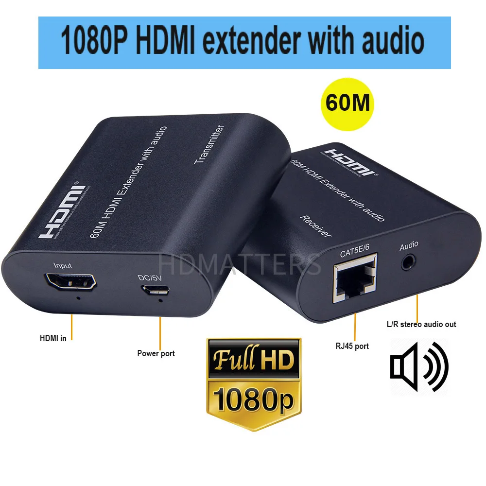 Extender HDMI RJ45 4K HDMI extender cat5 60M 120M HDMI extender audio Kit over ethernet cat6/5e for PS4 apple TV PC laptop HDTV