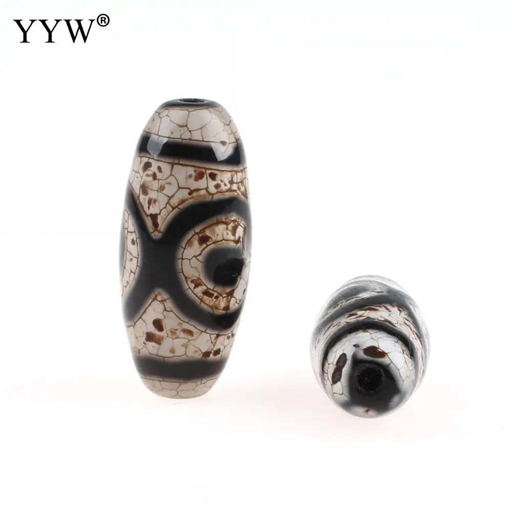 5PC Grey Natural Tibetan Agates Dzi Beads Special Crack Beads Eyes Pattern Amulet Longevity For Making Jewelry Handmade Jewelry