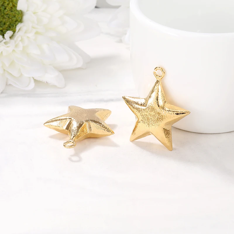 Factory Wholesale Gold Color Brass Star Charms Pendants  Necklace and Bracelet Earring Diy Jewelry Making Supplies Accessories