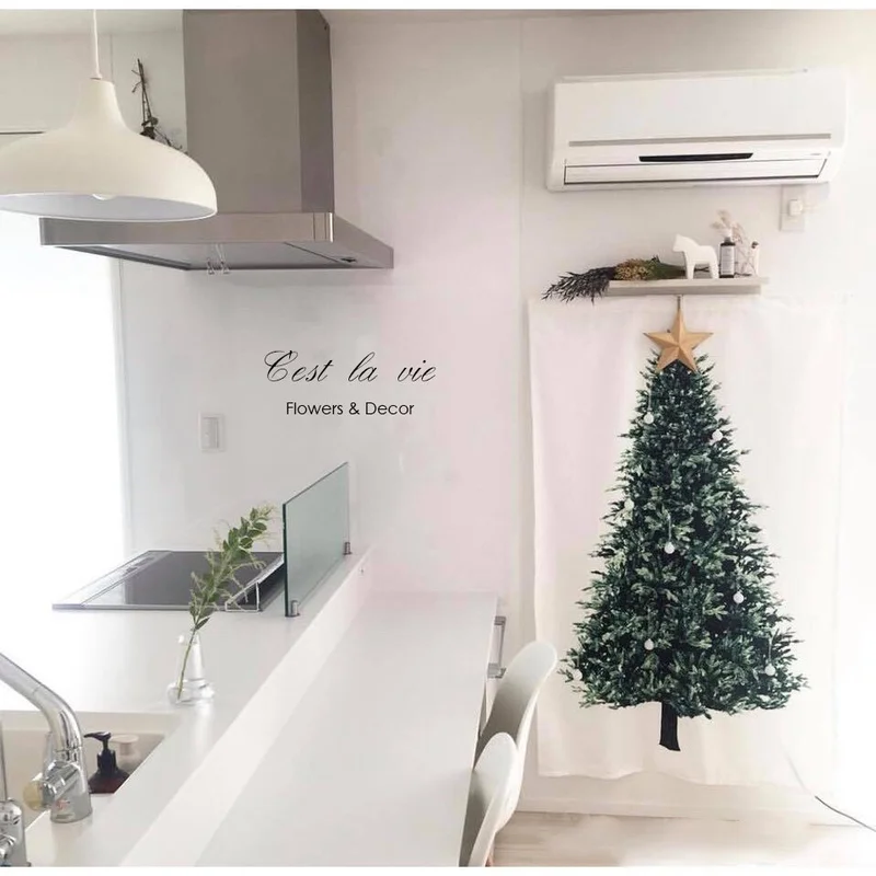 Panno d'attaccatura del fondo di fotografia del panno d'attaccatura della decorazione di giorno di natale del panno del fondo dell'albero di natale di INS