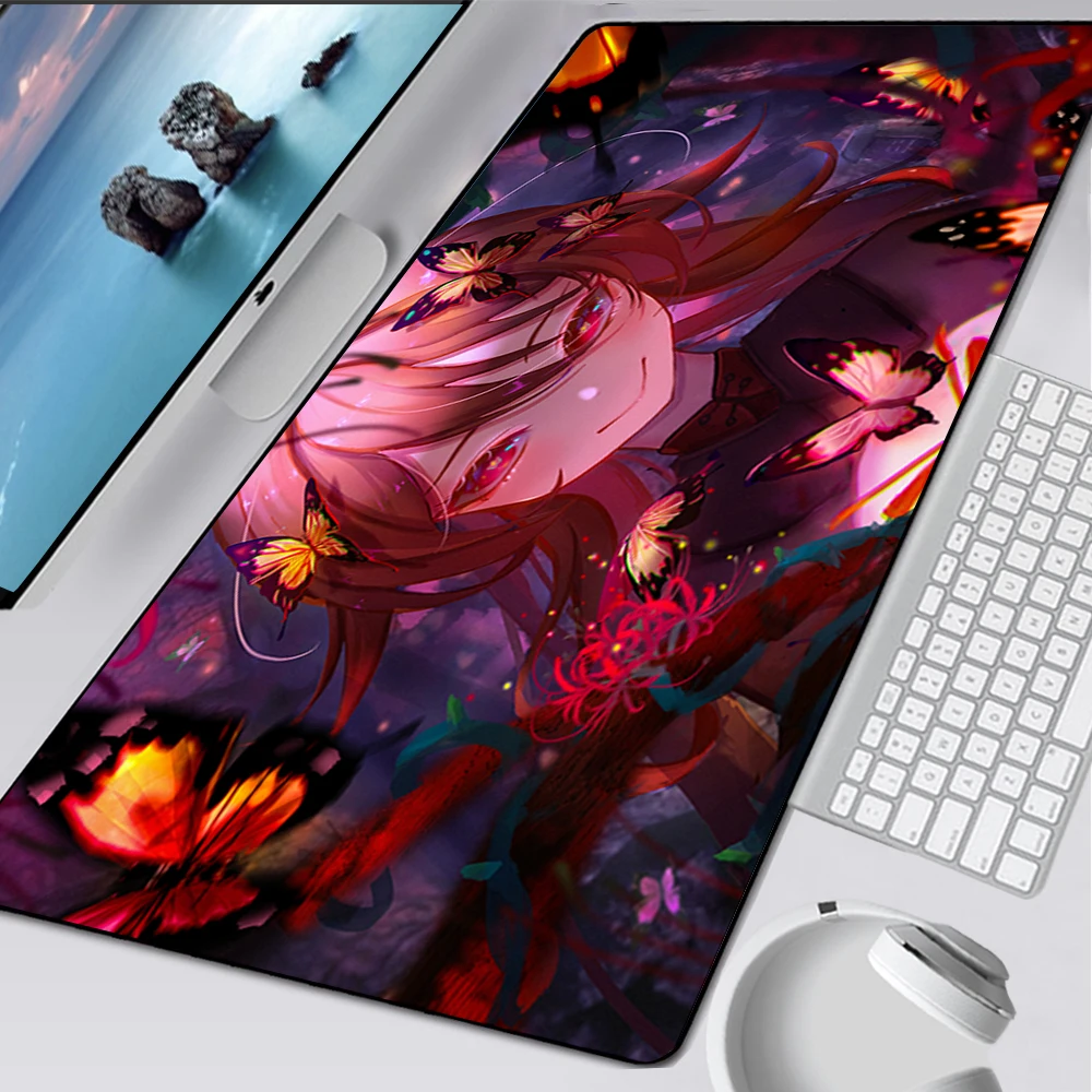 Large Gaming Mouse Pad Computer Mousepad PC Gamer Mouse Mat Laptop Mausepad Genshin Impact Hu Tao Carpet Keyboard Mat Desk Pad