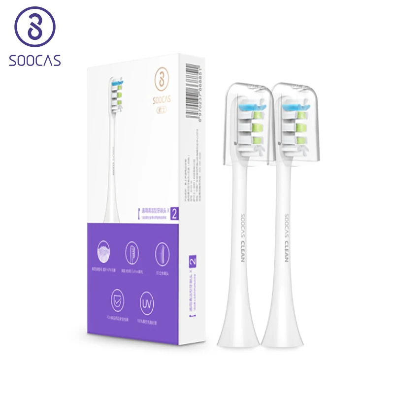 Soocas X3 X1 X5 Replament Toothbrush Head Original High Quality 2 Pieces And 3 Colors tooth brush replacemant