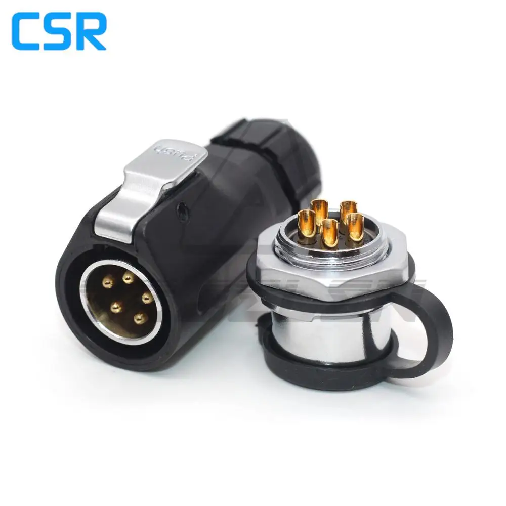 XHP20 , 2 3 4 5 6 7 8 9 10 12 Pin Waterproof Connector  IP65 Cable Connector Plug & Socket Back Nut Panel Mount Connector