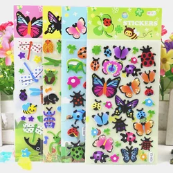 4 Sheets/Set Insect Dragonfly Butterfly Cute 3D Stickers Cartoon Kids DIY Sticker Toys Scrapbook Decoration for Boy Girl Gift