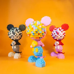 Mosaic Mickey Mouse Micro Building Blocks Disney Pixel StellaLou Duffy Donald Duck Mini Diamond Brick Figures Toys For Kid Gift