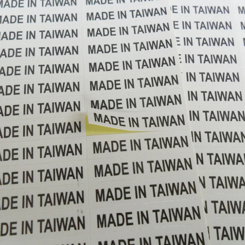 MADE IN TAIWAN Transparent or white  stickers 1000PCS 6X28mm label with black print