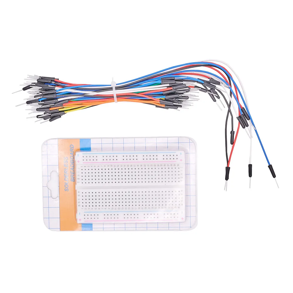 

Raspberry pi 4 model B 400 Points Tie Points Solderless Breadboard + 65pcs Jump Wires Kit for Raspberry Pi 4B, 3B, 3B+