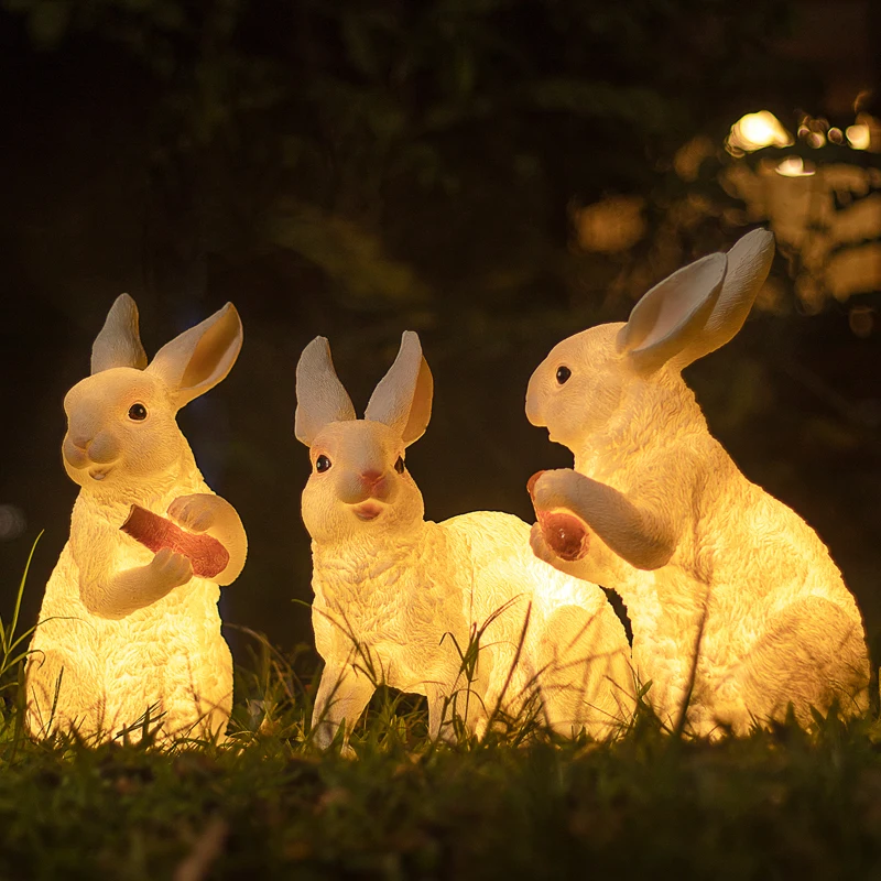 Imagem -02 - Iluminação Animal Moderna Villa Jardim Quintal Alley Decoração Rabbit Lamp Parque Imóveis Pastagem Paisagem Luzes de Gramado