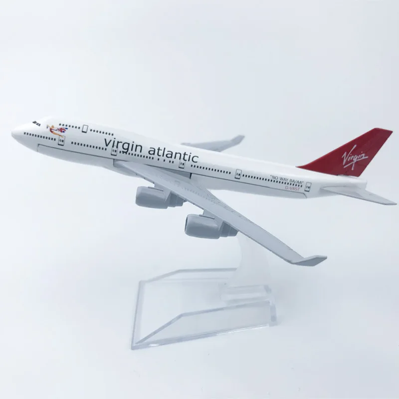 16CM Virgin Airways B747 Airlines Airplane Model with Base Alloy Aircraft Plane For Collectible Souvenir Show Gift Toys