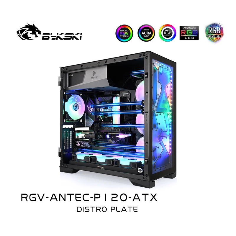 

Bykski Water Cooling Kit for Antec P120 Case With Waterway Board Custom Water Tank Reservoir for CPU / GPU Cooler With 5V RGB