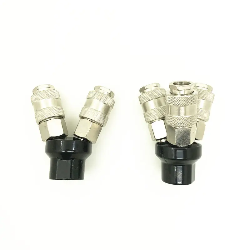 Pneumatic Fitting Air Compressor Accessories 1/4'' European Type Quick Couplers Air Gas Distributor Manifold Quick Connector