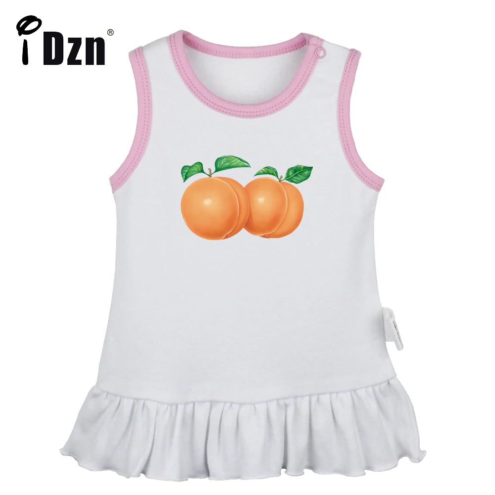 

NEW Summer Cute Baby Girls Sleeveless Dress Fruit Apricot Peach Pear Mango Pleated Dress Infant Clothes Soft Cotton Vest Dresses