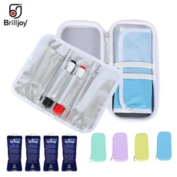 Portátil Isolado Insulin Cooler Bag, Caso De Viagem Diabético, Cooler Box, Folha De Alumínio, Saco De Gelo, Brilljoy, Novo