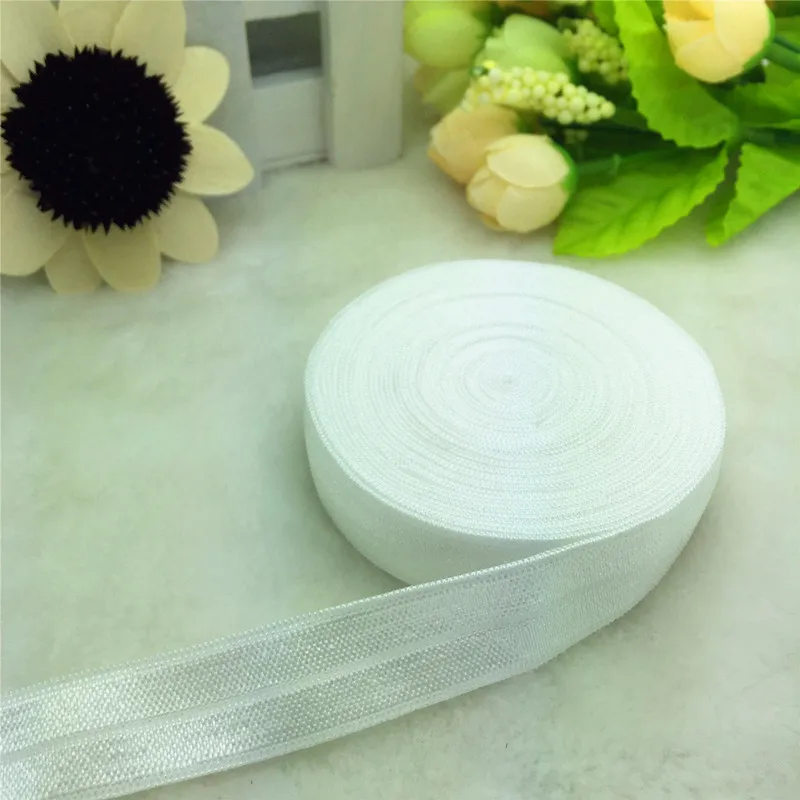 

Hot 15mm 5/10 Yards 5/8" White Multirole Fold Over Elastic Spandex Satin Band DIY