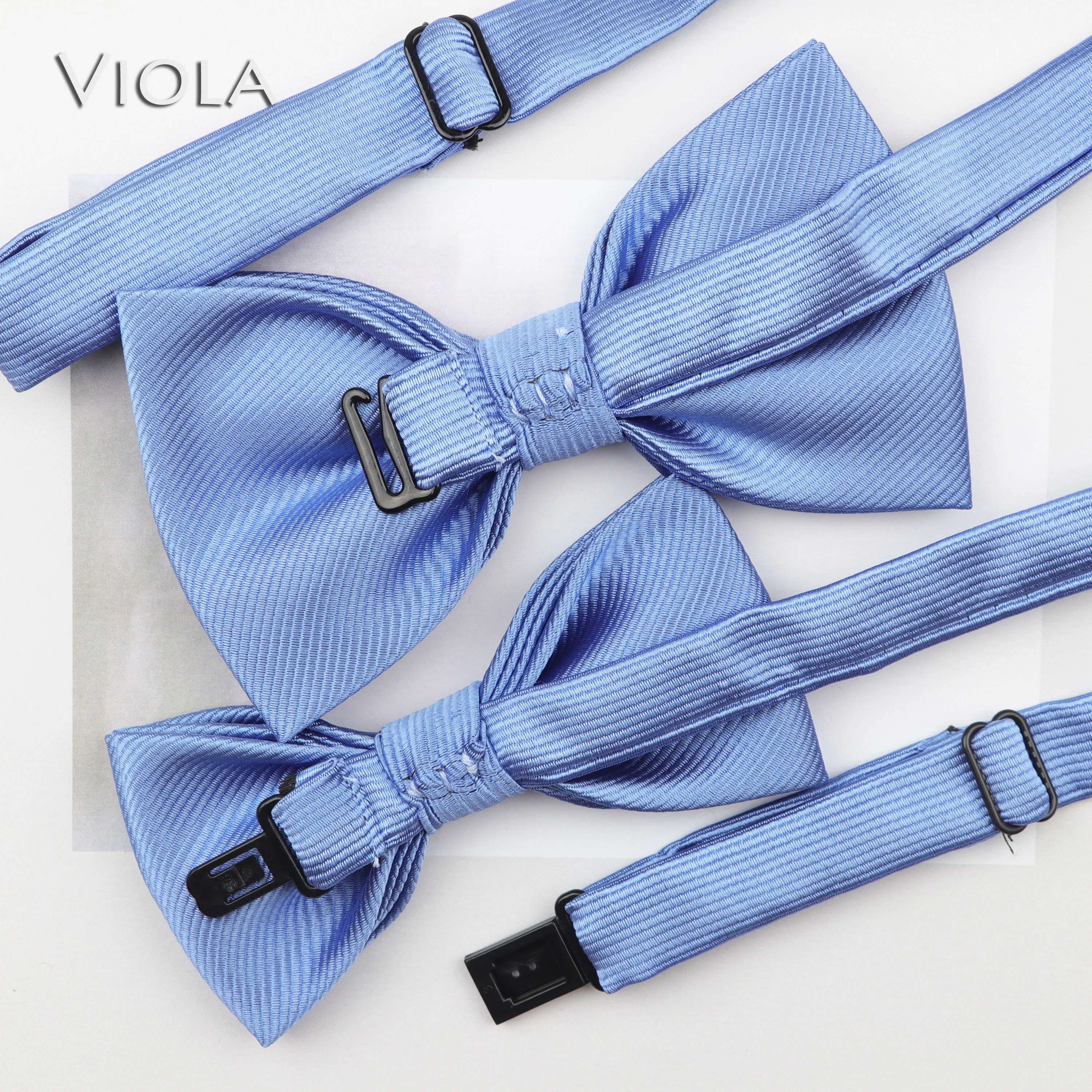 Kleurrijke Solid Polyester Volwassen Kids Bowtie Sets Formele Blauw Mannen Kind Huisdier Pak Vlinder Diner Bruiloft Das Gift Accessoires